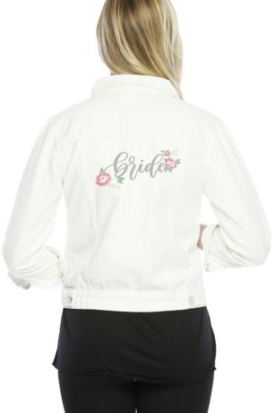 Embroidered Bride White Jean Jacket